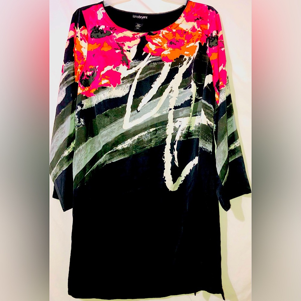 Lane Bryant Multicolor Abstract Silky Feeling Design Dress Women’s Plus Size 18W